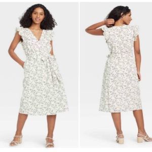 A New Day White Floral Midi Dress